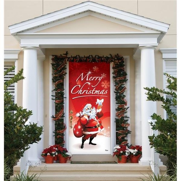 My Door Decor My Door Decor 285906XMAS-009 36 x 80 in. Santas Merry Christmas Christmas Front Door Mural Sign Banner Decor; Multi Color 285906XMAS-009